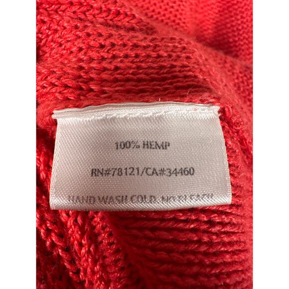 Eileen Fisher Open Cardigan 100% Hemp Red Womens Size Medium Lightweight - Picture 8 of 8